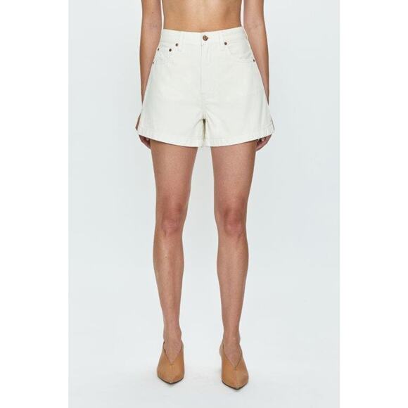 pistola Pants - Pistola Saige High Rise Shorts - Eggshell